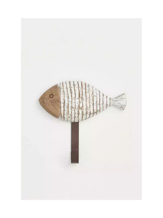 Holzfisch-Haken 17,5x16cm Set aus 3 Stück