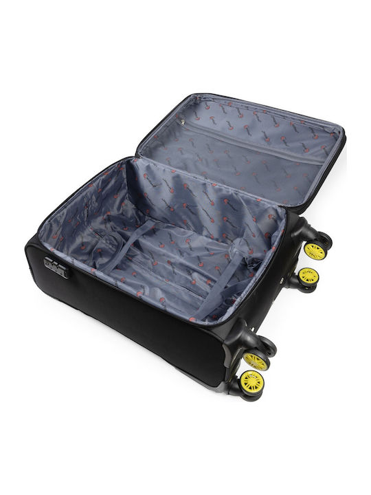 Cardinal Oblivion Large Travel Suitcase Fabric Black-yellow with 4 Wheels Height 70cm 5100/70