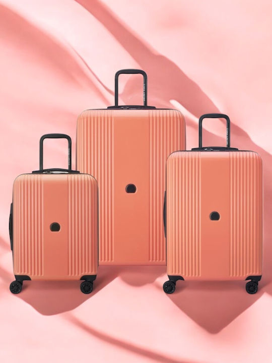 Delsey Ophelie Hartschalenkoffer Coral Maximale Höhe 77cm mit 4 Rädern Set 3 Stück