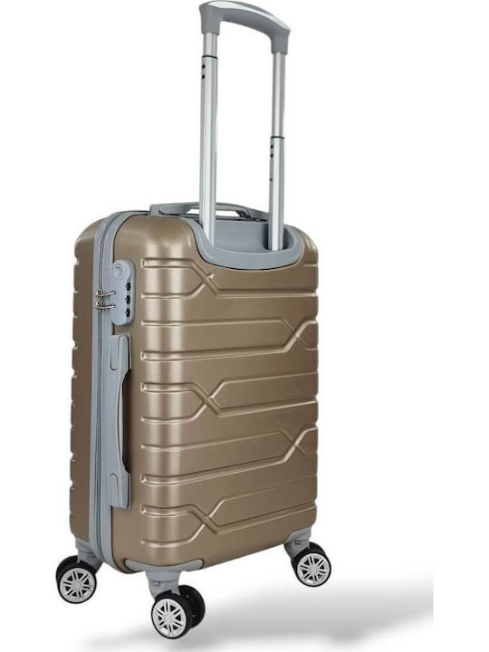 Playbags Hard Gold Cabin Travel Suitcase With 4 Wheels Height 52cm