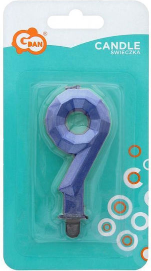 GoDan Birthday Candle Number "9" in Blue Color