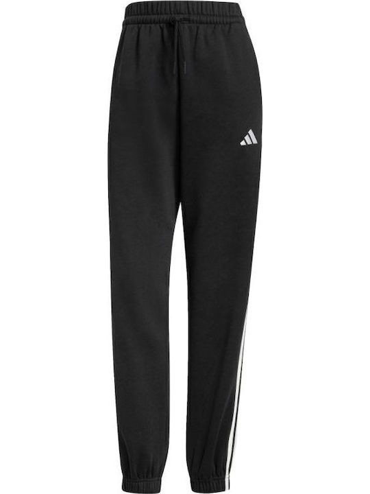 Essentials 3-stripes Jogginghose Vlies Schwarz
