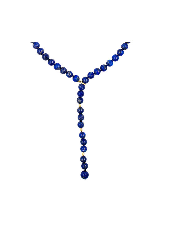 Necklace K18 Gold Clasp Diamonds Lapis Lazuli F126010