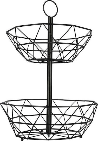 Vilde Metallic Black Fruit Bowl 30x30cm