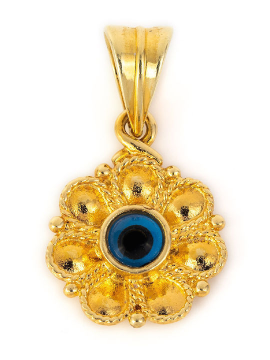 George Art Jewels Halskette Rosette aus Gold 14K Blau
