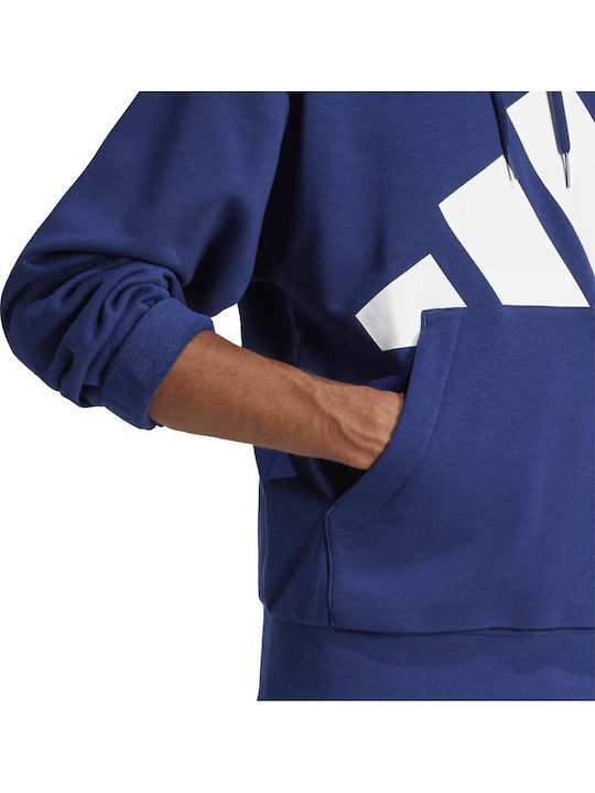 Big Logo French Terry Суитшърт с Качулка Blue