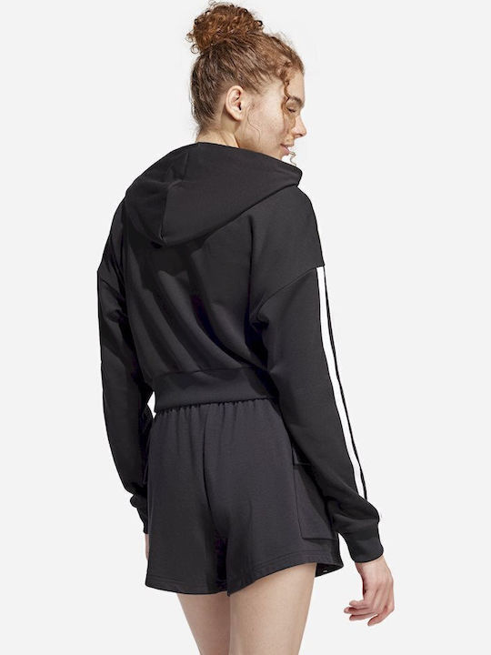 adidas 3-stripes French Terry Sweatshirt Black with Hood