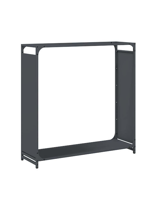vidaXL Inox Ράφι Αποθήκευσης Ξύλων 90x28x90cm Γκρι