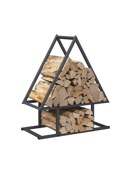 vidaXL Inox Ράφι Αποθήκευσης Ξύλων 50x25x60cm Γκρι