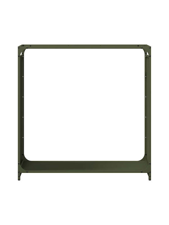 vidaXL Inox Ράφι Αποθήκευσης Ξύλων 90x28x90cm Πράσινο