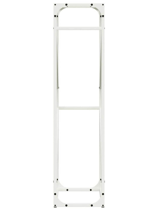 vidaXL Inox Ράφι Αποθήκευσης Ξύλων 40x25x100cm Λευκό