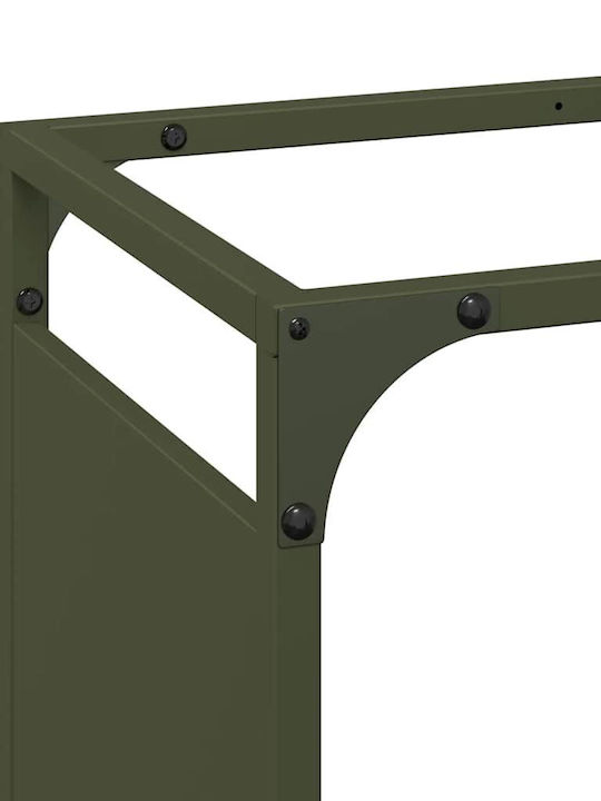 vidaXL Inox Ράφι Αποθήκευσης Ξύλων 90x28x90cm Πράσινο