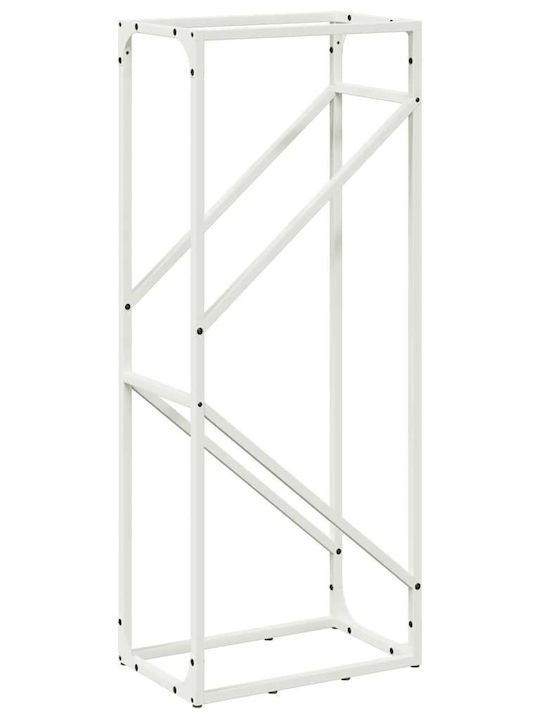 vidaXL Inox Ράφι Αποθήκευσης Ξύλων 40x25x100cm Λευκό