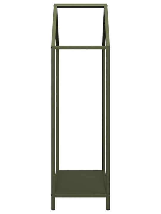 vidaXL Inox Ράφι Αποθήκευσης Ξύλων 40x25x90cm Πράσινο
