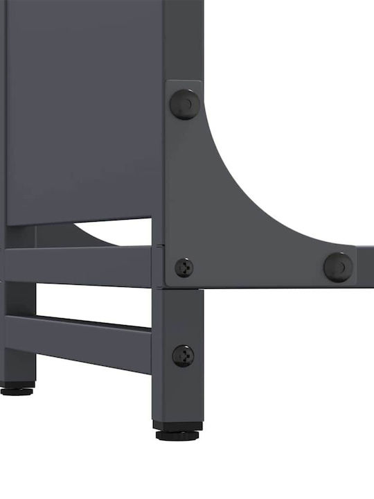 vidaXL Inox Ράφι Αποθήκευσης Ξύλων 90x28x90cm Γκρι