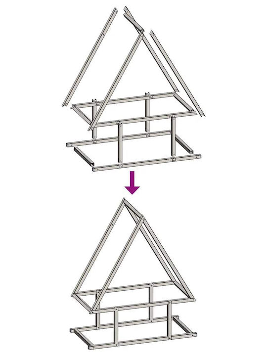 vidaXL Inox Ράφι Αποθήκευσης Ξύλων 50x25x60cm Γκρι