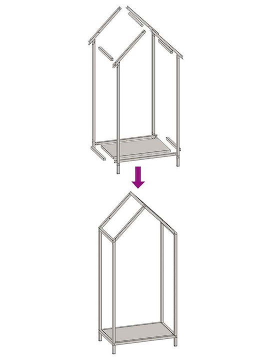 vidaXL Inox Ράφι Αποθήκευσης Ξύλων 40x25x90cm Πράσινο