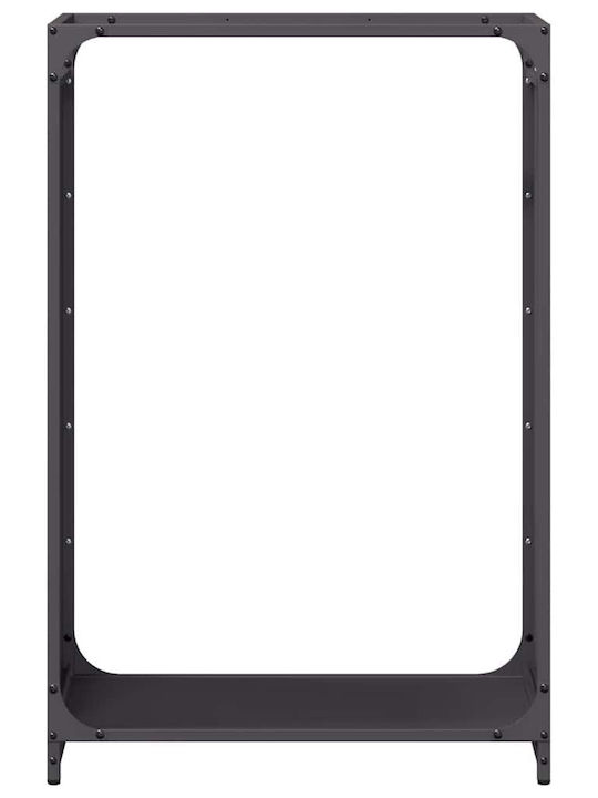 vidaXL Inox Ράφι Αποθήκευσης Ξύλων 60x28x90cm Μαύρο