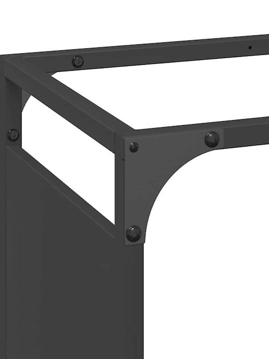 vidaXL Inox Ράφι Αποθήκευσης Ξύλων 90x28x90cm Μαύρο