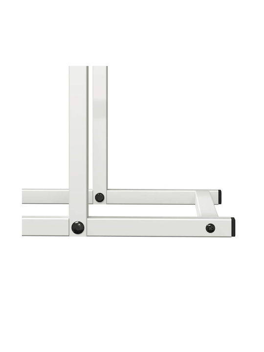 vidaXL Inox Ράφι Αποθήκευσης Ξύλων 50x25x60cm Λευκό
