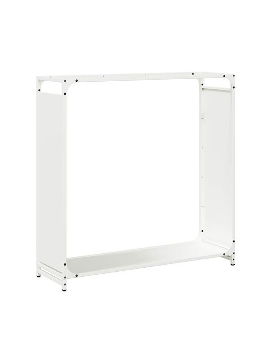 vidaXL Inox Ράφι Αποθήκευσης Ξύλων 90x28x90cm Λευκό