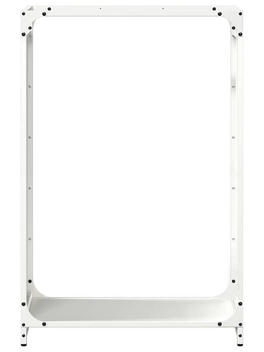 vidaXL Inox Ράφι Αποθήκευσης Ξύλων 60x28x90cm Λευκό