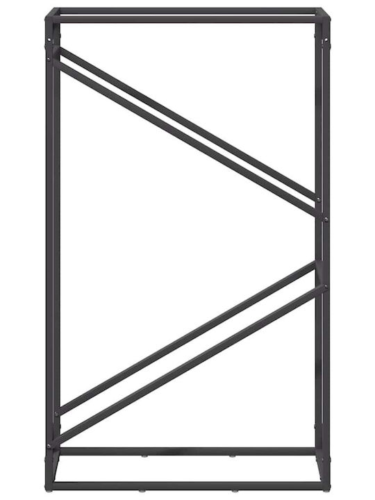 vidaXL Inox Ράφι Αποθήκευσης Ξύλων 60x25x100cm Μαύρο