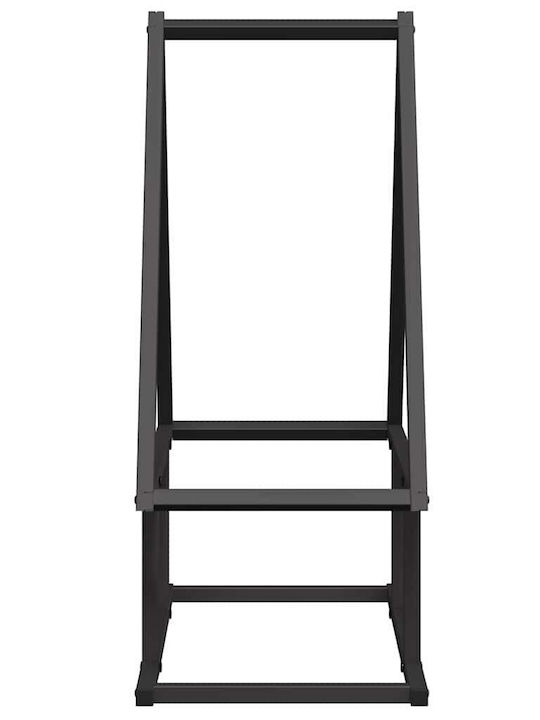 vidaXL Inox Ράφι Αποθήκευσης Ξύλων 50x25x60cm Μαύρο