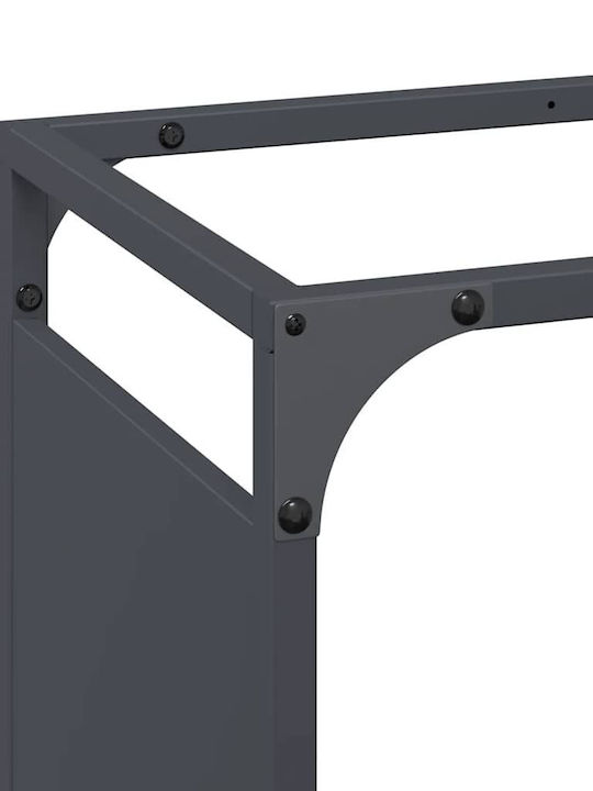 vidaXL Inox Ράφι Αποθήκευσης Ξύλων 60x28x90cm Γκρι