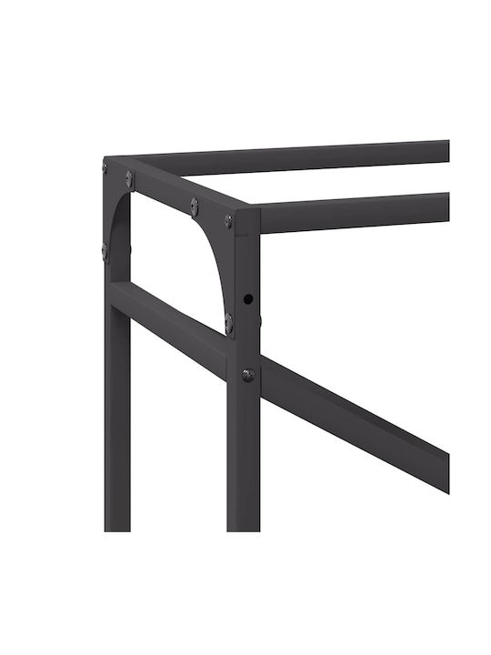 vidaXL Inox Ράφι Αποθήκευσης Ξύλων 60x25x100cm Μαύρο