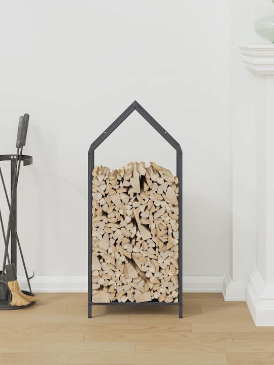 vidaXL Inox Ράφι Αποθήκευσης Ξύλων 40x25x90cm Γκρι
