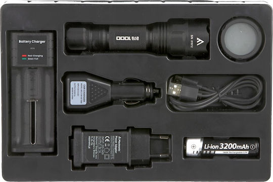 Mactronic Taschenlampe LED mit maximaler Helligkeit 1000lm Schwarz