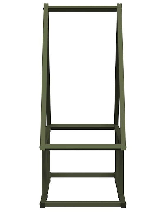 vidaXL Inox Ράφι Αποθήκευσης Ξύλων 50x25x60cm Πράσινο