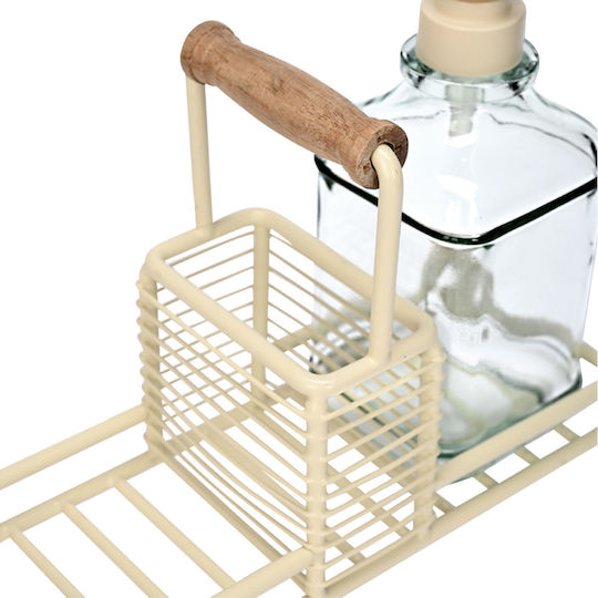 Estia Allure Dispenser Kitchen Metallic with Sponge Holder Ecru 300ml