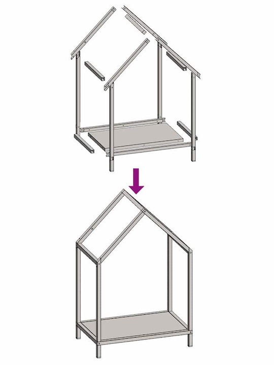 vidaXL Inox Ράφι Αποθήκευσης Ξύλων 40x25x60cm Λευκό