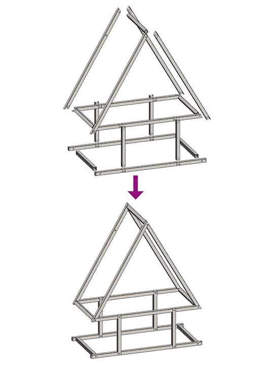 vidaXL Inox Ράφι Αποθήκευσης Ξύλων 50x25x60cm Πράσινο