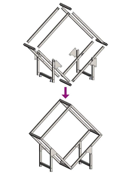 vidaXL Дърва за огрев Inox Рафт Съхранение на Дърва 50x25x50см Бял