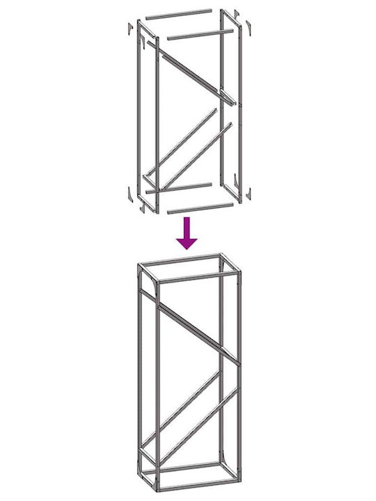 vidaXL Firewood Inox Shelf Wood Storage 40x25x100cm Green