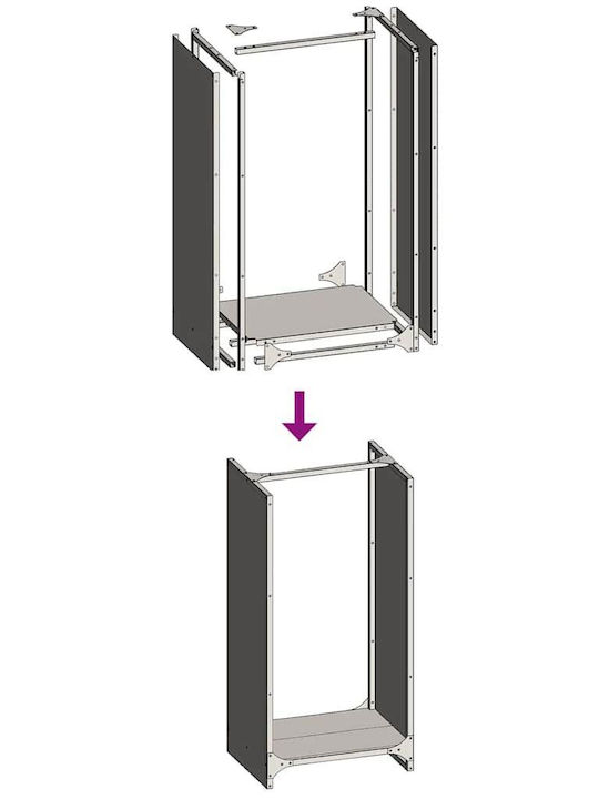 vidaXL Inox Ράφι Αποθήκευσης Ξύλων 40x30x80cm Ασημί
