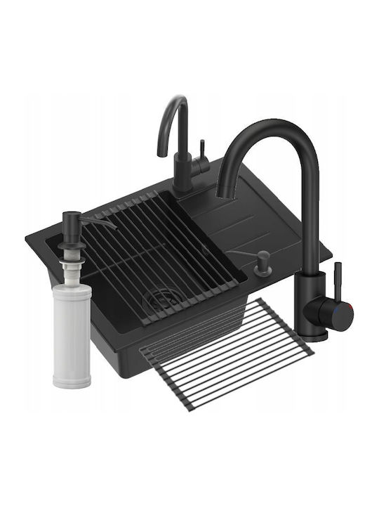 GraniteQ Drop-In Мивка Inox Ш60xД44см Черен