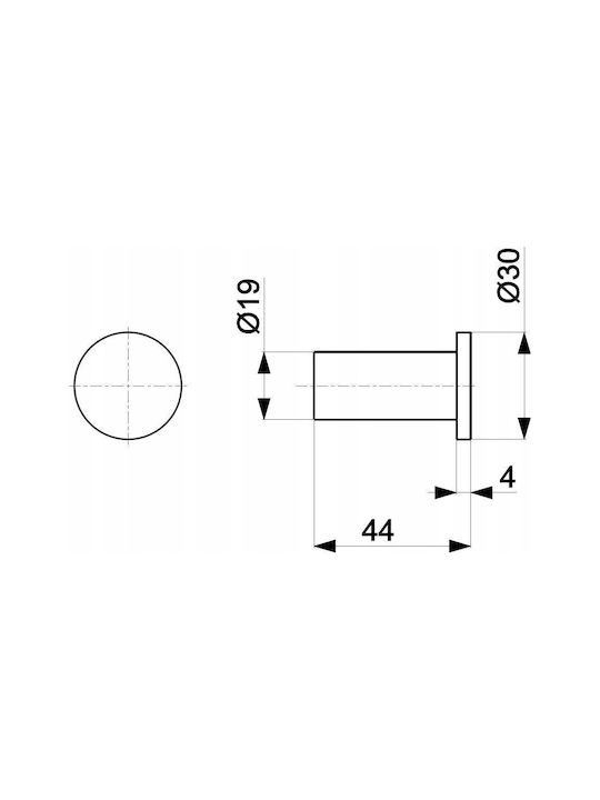 KFA Single Wall-Mounted Bathroom Rail Inox Silver