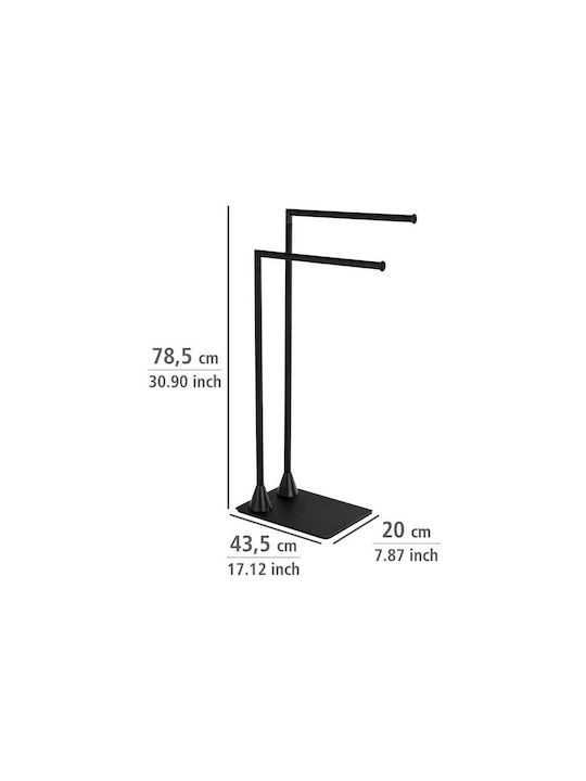 Wenko Single Wall-Mounted Bathroom Freestanding Towel Rack ​20x20cm Black