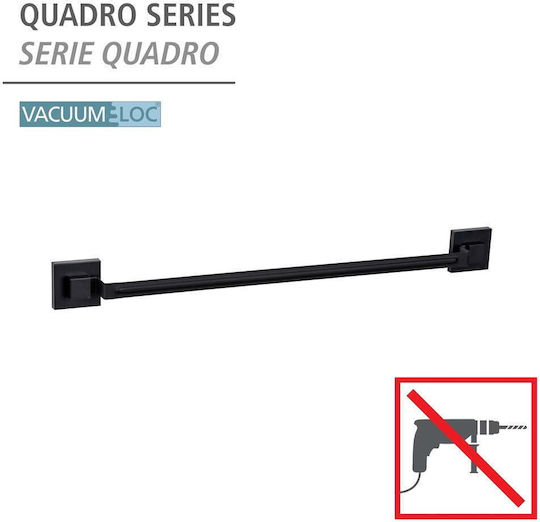 Wenko Single Wall-Mounted Bathroom Rail Inox Black