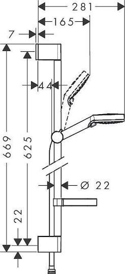 Hansgrohe Slide Bar with Showerhead and Hose