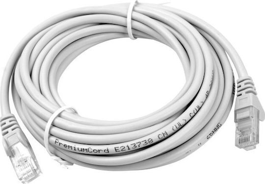 PremiumCord U/UTP Cat.6 (Gigabit) Καλώδιο Δικτύου Ethernet 15m Γκρι
