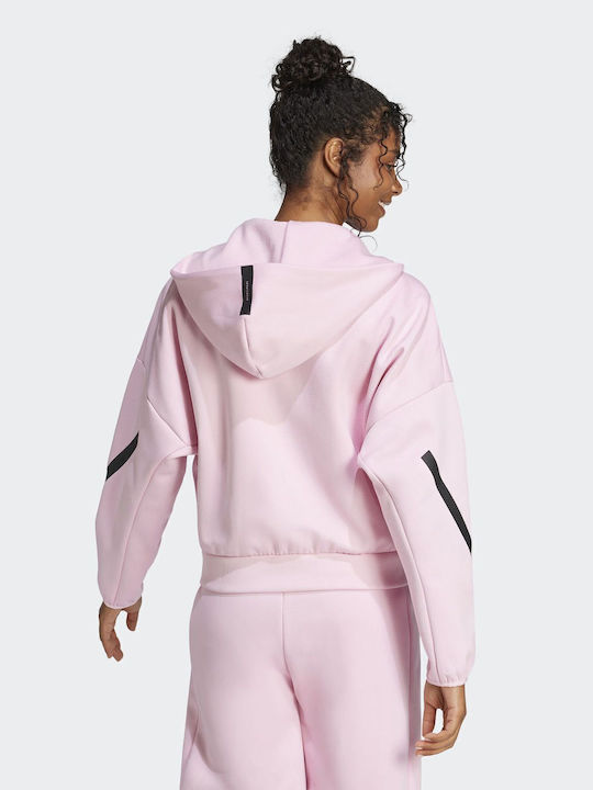 ③福子 adidas Z.N.E. FZ Jachetă hanorac pentru femei Cu glugă Roz JC5393