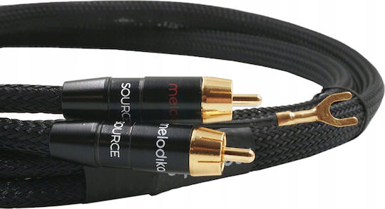 Melodika Кабел 2x RCA мъжки - 2x RCA мъжки 0.75м MDPHD07