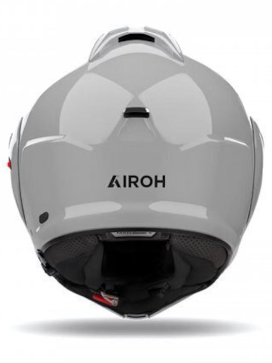 Airoh Mathisse II Grey Gloss Motorcycle Helmet Flip-Up ECE 22.06 1680gr with Pinlock and Sun Visor