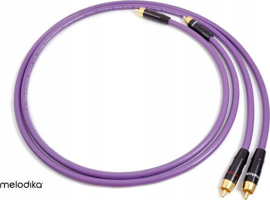 Melodika Кабел 2x RCA мъжки - 2x RCA мъжки 12м MD2R120