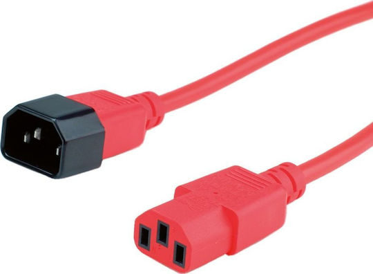 Value IEC C14 / IEC C13 - IEC C14 / IEC C13 / IEC 320 Cable 3m Κόκκινο